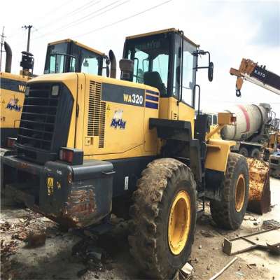 Japan 5 ton 3m3 Wheel Loader Komatsu Used WA320-5 Front End Loader